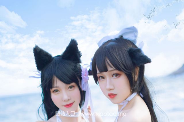 抖娘-利世×不呆猫 獒犬海边泳装COS作品鉴赏
